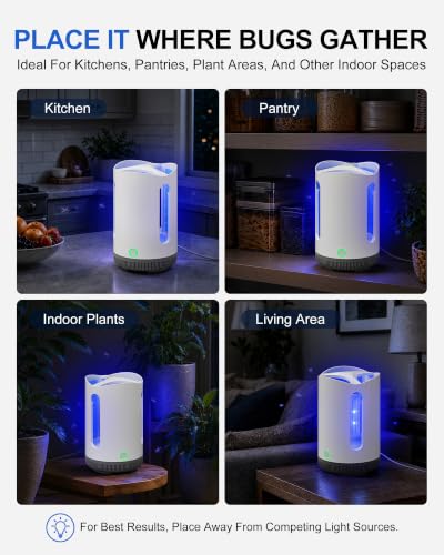 WOWCATCH 3-Stage Fruit Fly Trap for Indoors, Plug-in Bug Gnat Catcher