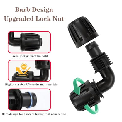 QRITY 1/2 Inch Irrigation Tubing Elbow Fittings Barbed Connectors, 1Pcs - size: D