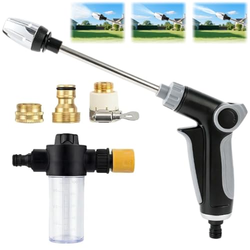 Turbo High Pressure Washer Gun, Heavy Duty Garden Hose Nozzle, Turn Any Hose into a High Pressure Water Cleaning Jet, Multi-Function Water Sprayer for Yard, Car, Pet Washing & Outdoor Cleaning