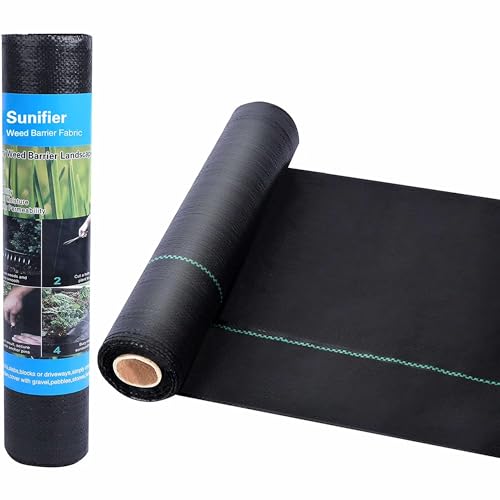 Heavy Duty Weed Barrier Landscape Fabric, Woven Geotextile Ground Cover - Premium Weed Control Mat for Garden Beds, Driveways & Landscaping(1.3ft x 50ft) - size: 1.3ft x 50ft