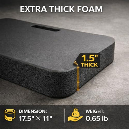 Gardzen 3 Pack Extra Thick Kneeling Pad for Gardening Work, 1.5 Inch Soft NBR Foam Knee Cushion Bathing Baby, Large Smooth Kneeler Mat Yoga Exercise, 18x11, Black - size: 18"x11"x1.5" - 3 Pack