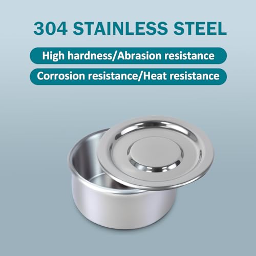 2.36" (6cm) Mini Sieve Pan with Lid Set, Full 304 Stainless Steel, 1.38" H - size: Pan with Lid/Ф2.4in(6CM)