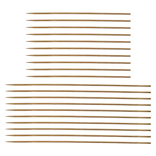 HAHIYO 12 and 16Inches 20Pcs Total (10Pcs Each) Natural Carbonized Bamboo Plant Stake Wood Garden Stake Bamboo Rod Wooden Plant Support Floral Stick for Orchid Tomato Potted Indoor Outdoor Gardening - size: 12In&16In-20P