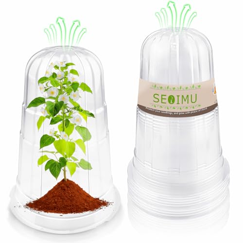 20 Pcs Upgraded Transparent Garden Cloches for Plants, Reusable Plant Covers, Plant Protectors from Animals for Garden Plants, Plant Covers Freeze Protection, Compatible with Slug Collar - color: 20 Pieces