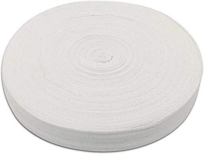 Natural Cotton Twill Tape 50 Yards 1/2 Inch Bunting Bias Herringbone Webbing Roll for Apron Sewing Dressmaking Craft (White) - color: White, size: 1/2inch