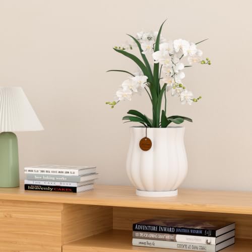 4.7" Matte White Ceramic Plant Pot with Saucer - color: Matte White, size: Small