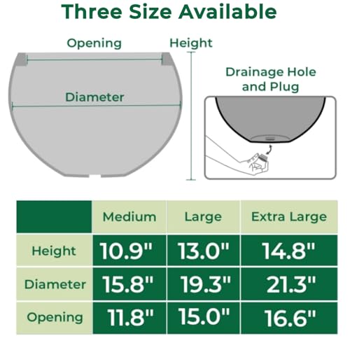 19.3"Dia x 13"H Large Fiberstone Sphere Planter, White Round Pot - color: White, size: Large