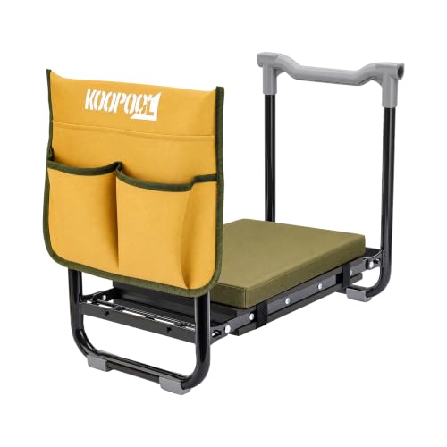Garden Kneeler and Seat, Foldable Garden Stool, with Kneeling Pad & Bag