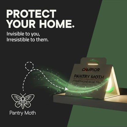 Pantry Moth Traps with Pheromones (20 Pack) – Non‑Toxic, Odor‑Free Sticky Glue Traps for Pantry Moth Treatment & Prevention, Targets Web‑Spinning Food Moths, for Kitchens & Food Storage - size: 20-pk Pantry