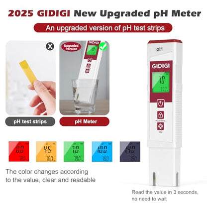 Digital pH Meter, 2 in 1 pH Temp. ATC Tester Pen for Water