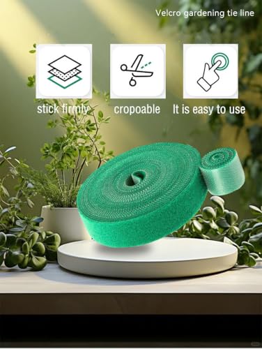 Plant Tape 32 Ft Green Garden Twist Ties for Plants, 13/16 Inch Plant Supports for Climbing Plants, Home and Office