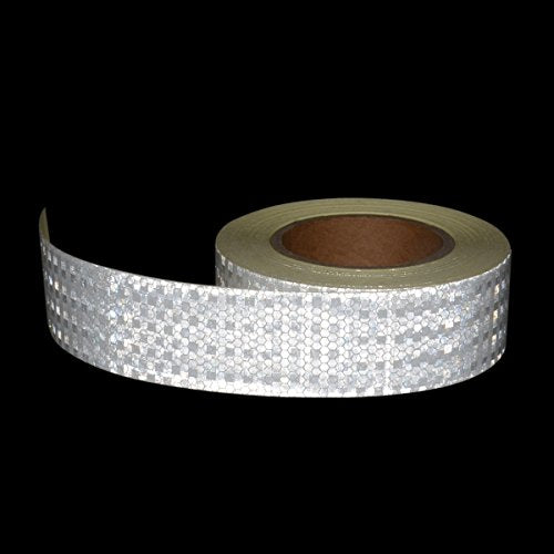 AISEY 2" X 30ft Reflective Tape White Outdoor High Vis Conspicuity Safety Tape, Reflector Tape Trailer Waterproof - size: 2" x 30 Feet
