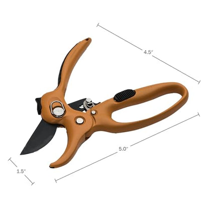 Kings County Tools Ratchet Anvil Pruning Shears for Gardening, 5” - style: Ratcheting Hand Pruner