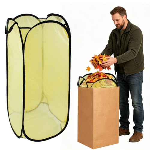 1 Pack Pop Up Leaf Bag Holder, Reusable PVC Leaf Bag Chute for Easy Leaves Collecting, Lawn Bags Holder Stand Yard Bag Funnel for Outside Paper Yard Waste Bag - color: 1 PC