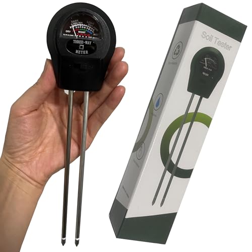 Soil Probe All-in-One pH/Moisture/Light Tester Digital Plant Care Soil Meter for Garden, Lawn, Farm, Indoor & Outdoor Use Promotes Healthy Plant Growth (Green ST-01) (Black) - color: black