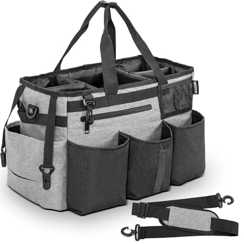 IBVIVIC Wearable Cleaning Caddy Bag for Cleaning Supplies, Grey - color: Grey