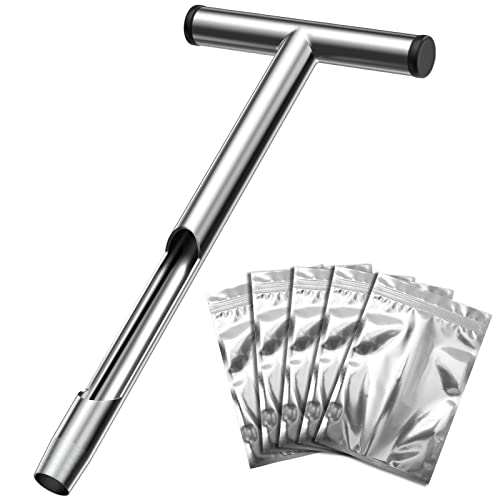 Housolution 13.7 Inch Soil Sampler Probe, T-Shape Handle Soil Test Kits
