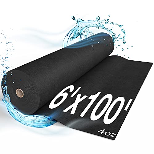 Non Woven Geotextile Fabric, 6ft x 100ft 4oz BE&ST for Landscape Projects, French Drains, Retaining Walls, Underlayment, Drainage, PROF Industrial Fabric, Tensile strength - 450 N; Load limit - 1500 N - size: 6'x100'