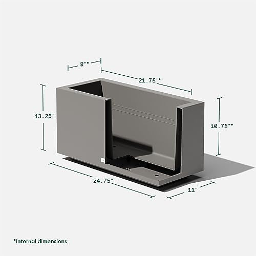 Veradek Block Series Long Box Planter - Rectangular Outdoor Planter - color: Gray, size: Small
