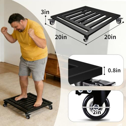 Plant Caddy with Wheels 2 Pack, 20'' Heavy Duty Large Rolling Plant Stand - size: 20''-2P