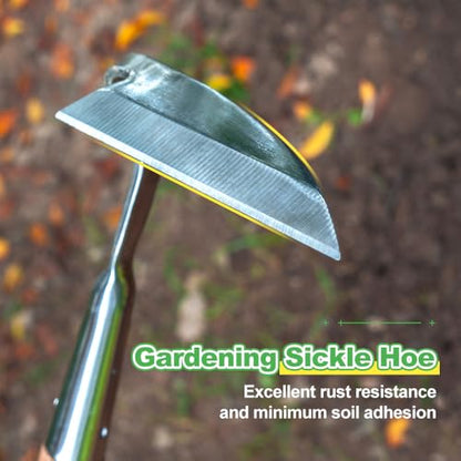 Weeding Sickle Hoe, 58'' Long Handle Weeding Tool Garden Hoe