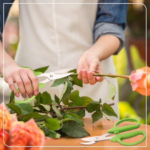 2 Pcs Garden Scissors Shears Trimming Scissors Pruning Floral Shears for Herb Flowers Plants with Straight and Curved Blade for Gardening (Curved,Straght) - style: Curved, Straght