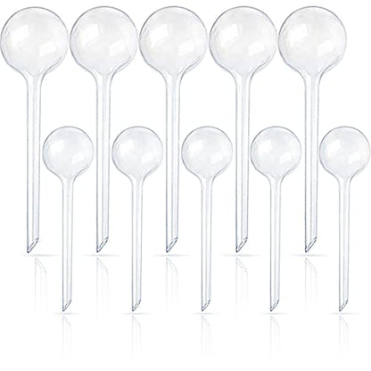 10 Pcs Clear Plant Watering Globes,Plastic Self-Watering Bulbs,Flower Automatic Watering Device,Garden Waterer for Plant Indoor Outdoor - size: 5 Large+5 Small