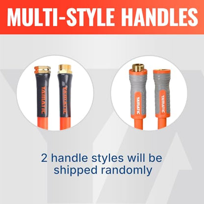 YAMATIC Flexible Garden Hose 5/8" x 20ft, 360° Swivel Handle, Burst 600 PSI - color: Orange, size: 20' (feet) Male to Female with Swivel