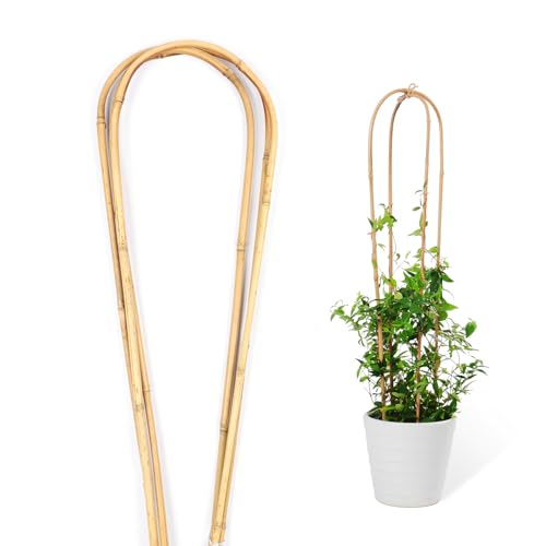 Cambaverd Bamboo Trellis 3 Feet, 3 Pack Arch Plant Trellis Indoor Outdoor - size: U-Shaped