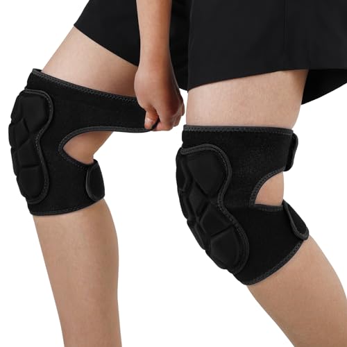 Wanlvhu Women Men Knee Pads for Gardening, House Cleaning, Construction Work, Volleyball, Adjustable Flooring Kneepads Kneeling Cushion with Thick EVA Foam Padding (Black, Medium) - color: Black, size: Medium