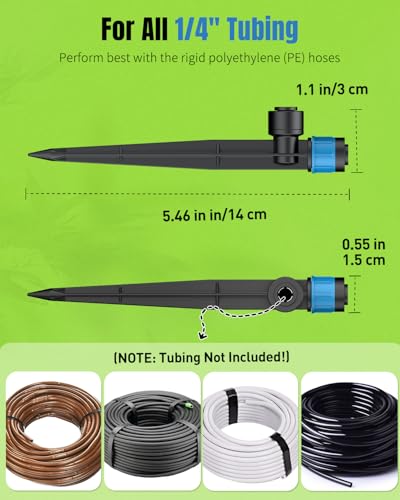 Pawfly 30 Pcs Push-to-Fit Drip Irrigation Emitters with Adjustable 360 Degree Water Flow Irrigation Drippers Drip Emitters Sprinklers with Stake Drip Irrigation System Parts for 1/4 Inch Tubing - size: 30PCS Drip Irrigation Emitters Sprayer