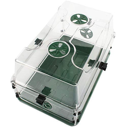 EarlyGrow Medium Seed and Herb Domed Propagator with Vented Side Height Extension and Security Clip Set,Green - size: Medium with 1 Height Extender and Clips