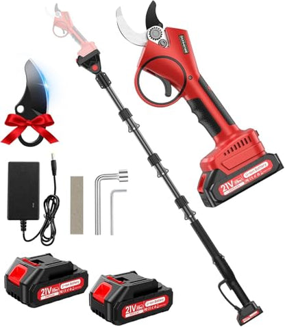 2-in-1 Electric Pruning Shears with Pole, 1.6'' Cut, SK7 Blade, 8FT Reach - style: B-Electric Pruning Shears with Pole