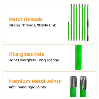 27ft Manual Pole Saw, Extendable Pole Tree Pruner with Sharp Blade and Scissors, Lightweight 8 Fiberglass Handle Pole, High Branch Trimming Tool for Garden Palm Shrub Fruit Tree Pruning - size: 27FT
