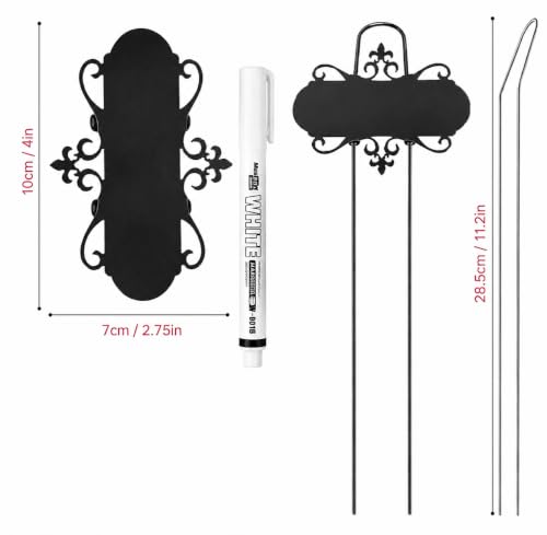20 Metal Plant Markers Reusable Garden Tags with White Marker Pen