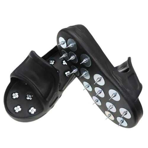 Anti-Slip Spiked Shoes for Epoxy Floors, Resinous Coatings, Self-Leveling Compound, and Paint-Small - color: Black, size: Small