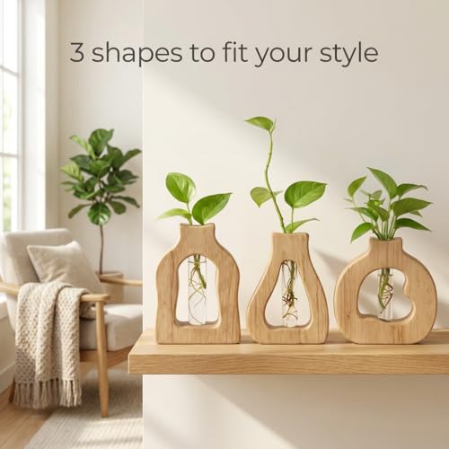Plant Propagation Station Hanging Stand with Vases - color: 1