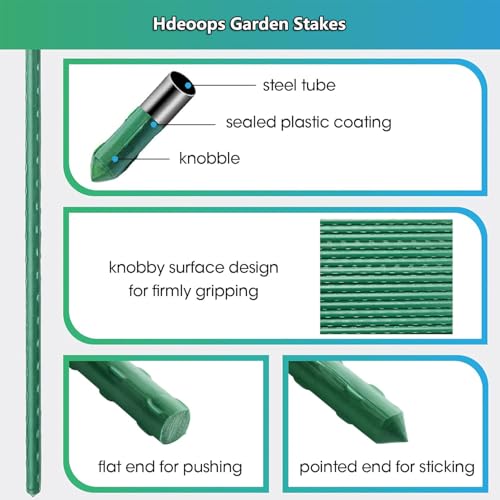 Garden Stakes, 48 Inch 4Ft Steel Tomato Plant Stakes, 20 Pack - size: 48 Inch-20 Pack
