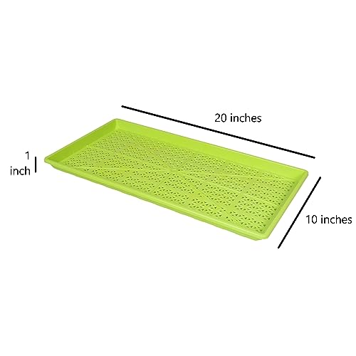 SUNPACK 10" x 20" Heavy Duty Mesh Plastic Seed Starting Tray, Lime Green, 1" - Ensures Water Drainage and Aeration, Perfect for Greenhouses or Indoor Gardening - color: Lime Green