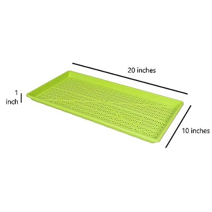 SUNPACK 10" x 20" Heavy Duty Mesh Plastic Seed Starting Tray, Lime Green, 1" - Ensures Water Drainage and Aeration, Perfect for Greenhouses or Indoor Gardening - color: Lime Green