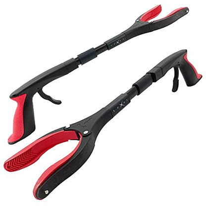 Grabber Reacher Tool 19 Inch Long, Foldable Pick Up Stick - Strong Grip Magnetic Tip - Heavy Duty Trash Picker Claw Reacher Grabber Tool Elderly Wheelchair Mobility Aid (Red) - color: Red