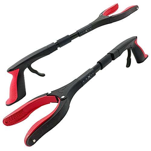 Grabber Reacher Tool 19 Inch Long, Foldable Pick Up Stick - Strong Grip Magnetic Tip - Heavy Duty Trash Picker Claw Reacher Grabber Tool Elderly Wheelchair Mobility Aid (Red) - color: Red