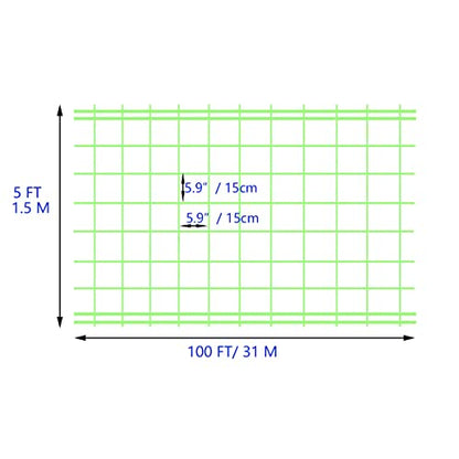 Green Garden Trellis Netting 5x100 ft Heavy Duty Polypropylene Plant Support Net for Climbing Vegetables Fruits Flowers - size: 5x100 ft