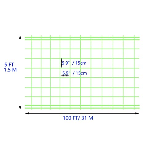 Green Garden Trellis Netting 5x100 ft Heavy Duty Polypropylene Plant Support Net for Climbing Vegetables Fruits Flowers - size: 5x100 ft