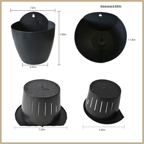 7 Pack 7In Plastic Self Watering Pots Wall Hanging Planters Indoor Outdoor Vertical Flower Pot for Succulent Plants and Small Flower Plants