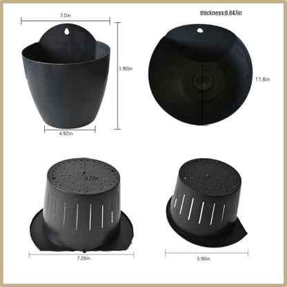 7 Pack 7In Plastic Self Watering Pots Wall Hanging Planters Indoor Outdoor Vertical Flower Pot for Succulent Plants and Small Flower Plants