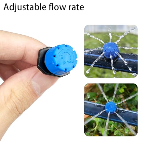 100Pcs Drip Irrigation Emitters,Adjustable Irrigation Drippers Sprinklers - color: Blue-100pcs