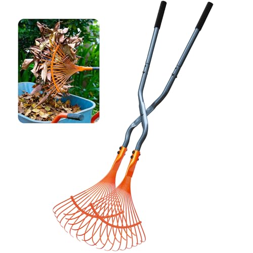 Leaf Grabbers for Yard Work, Leaf Picker Upper Grabber with Long Steel Handle & Wide Steel Claw, Cushioned Grip, Leaf Pickup Tools for Leaves, Lawn Clippings, Twigs Yard Waste