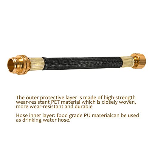 persevere 0.8ft Garden Hose Extension Flexible Water Hose Adapter Short Connector Hose with Integrated Spiral Tube for Hose Reel/RV/Dehumidifier - size: 0.8ft