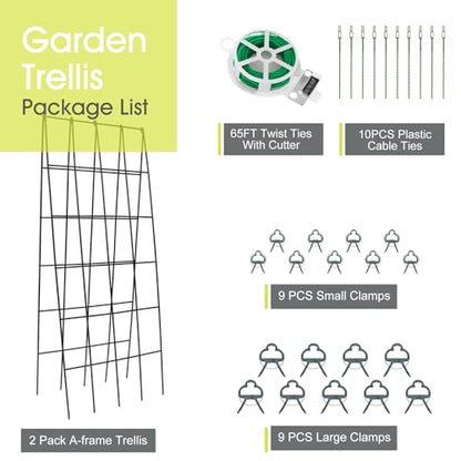 RIFNY Cucumber Trellis for Raised Bed, Garden Trellis 16.5 x 40 Inch, Black - color: Black, size: 16.5 x 40 Inch